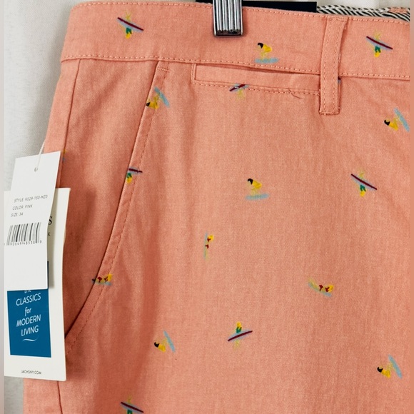 Jachs NY Men’sPink Surferboard Brushed Cotton Twill Bleeker Short W 34”/I 9” NWT - Picture 2 of 13